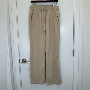 Love Tree Women's Beige Linen Blend Casual Fit Pants